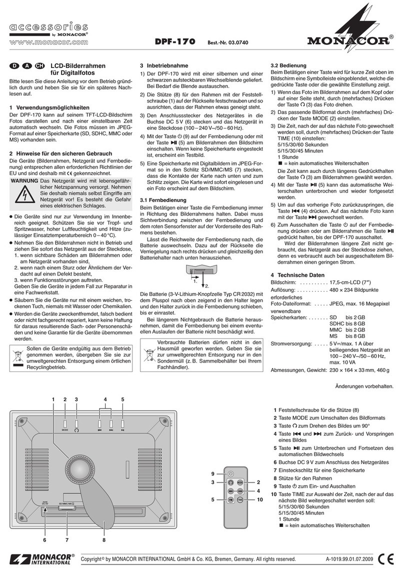 Monacor DPF-170 quick guide