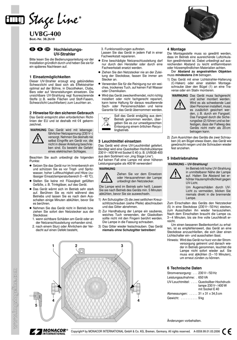 Monacor IMG Stageline UVBG-400 User manual