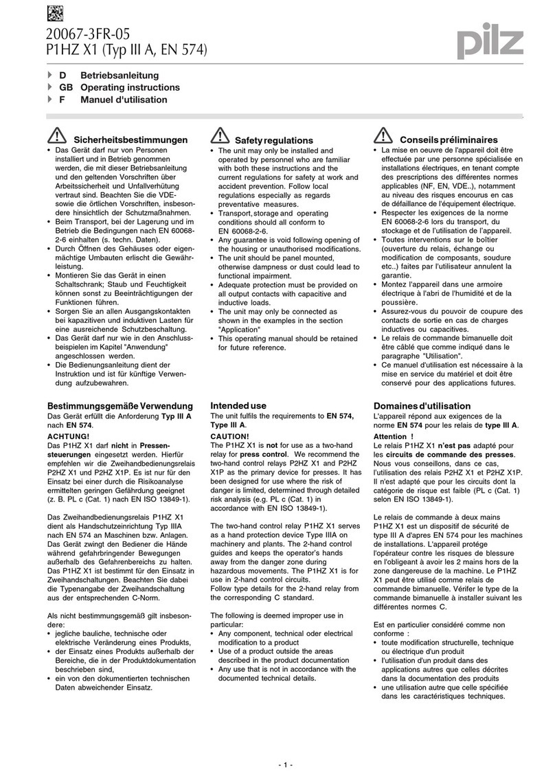 Pilz P1HZ X1 operating instructions
