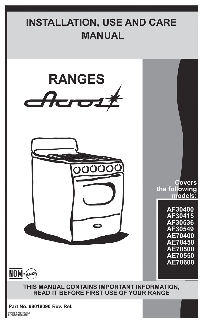 Acros AF30400 Installation use and care manual