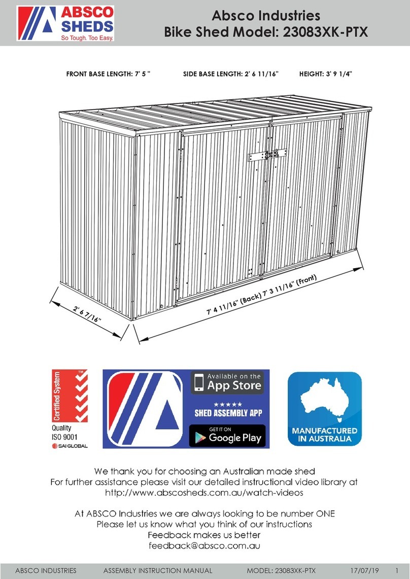 ABSCO SHEDS 23083XK-PTX Assembly & instruction manual