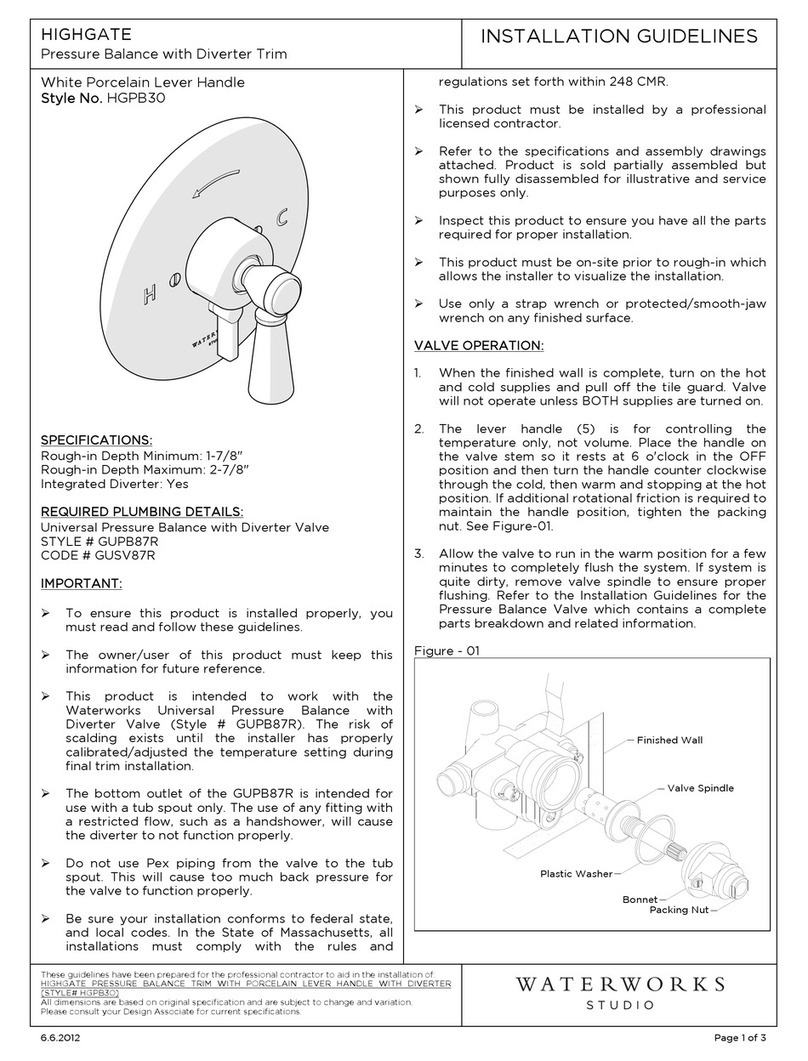 Waterworks HIGHGATE HGPB30 Installation guidelines Waterworks HIGHGATE HGPB30 Installation guidelines