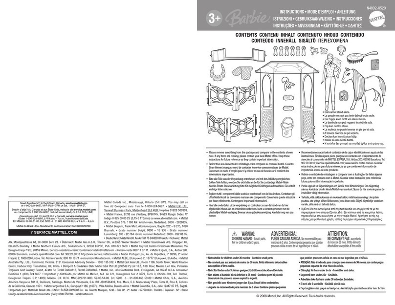 Mattel Barbie instructions