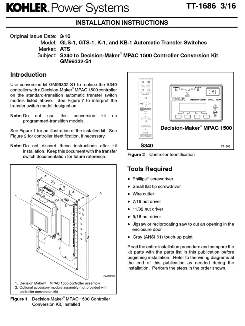 Kohler GLS-1 User manual Kohler GLS-1 User manual