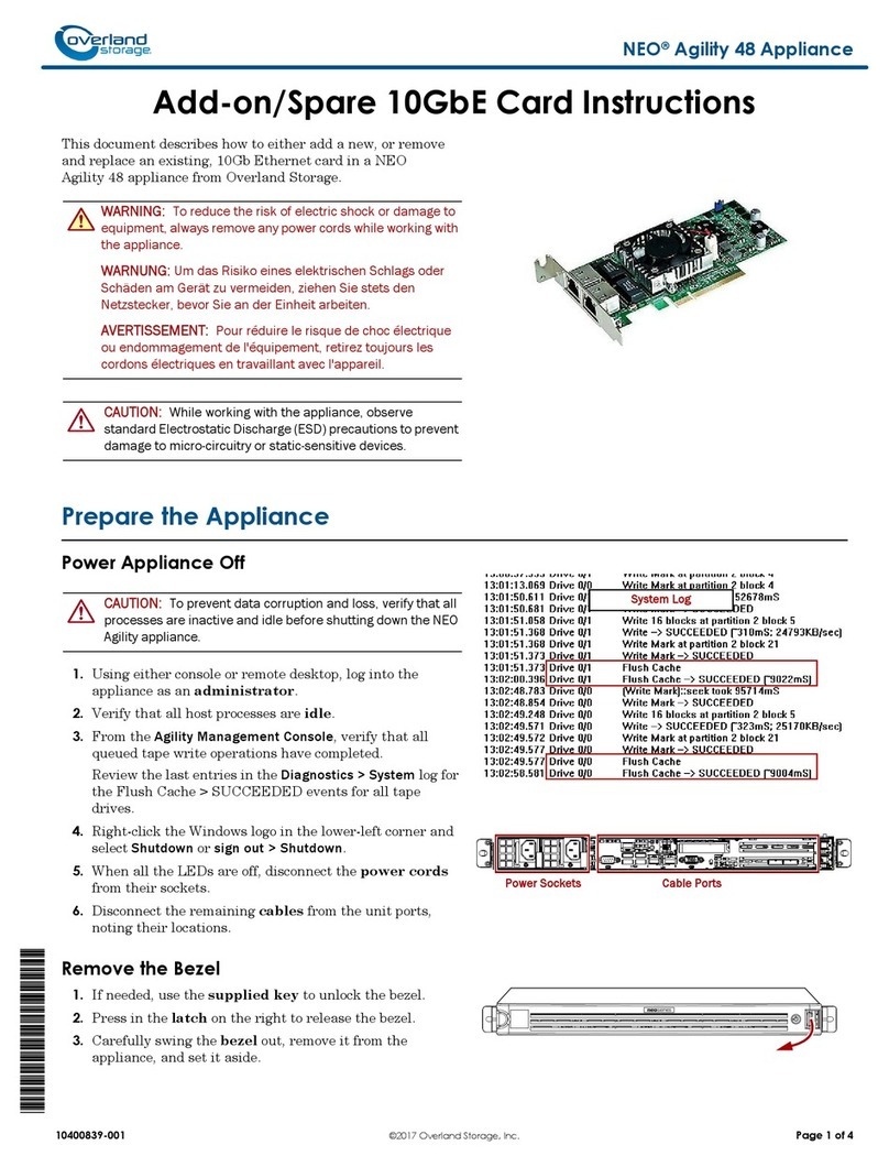 Overland Storage NEO Agility 48 10GbE Card instructions