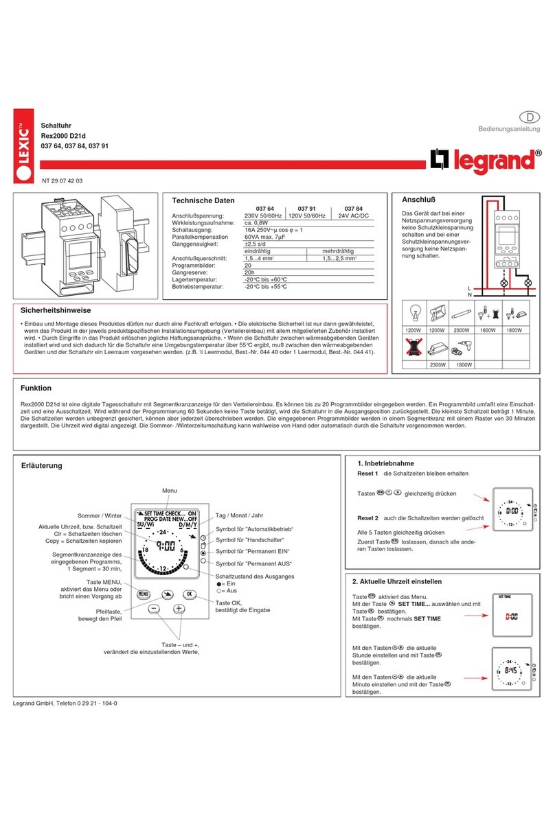 LEGRAND LEXIC 037 64 quick start guide