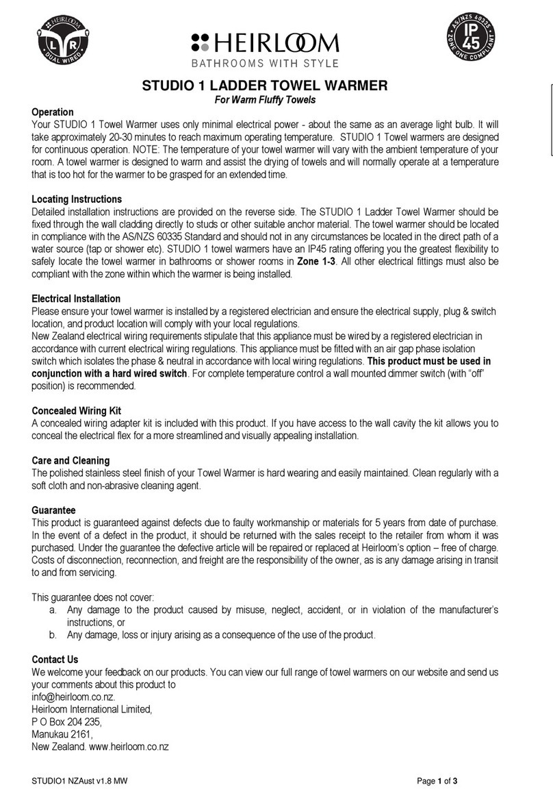 HEIRLOOM STUDIO 1 WS1220 User manual