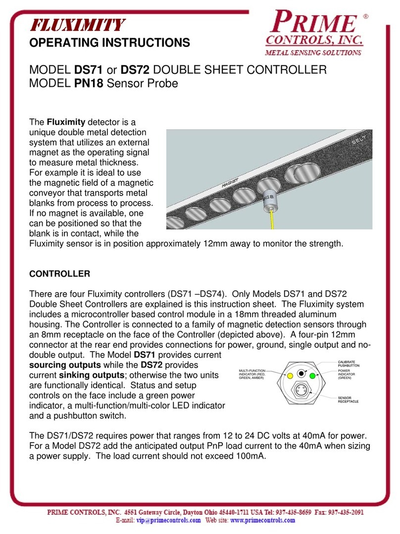 Prime Controls FLUXIMITY DS71 operating instructions