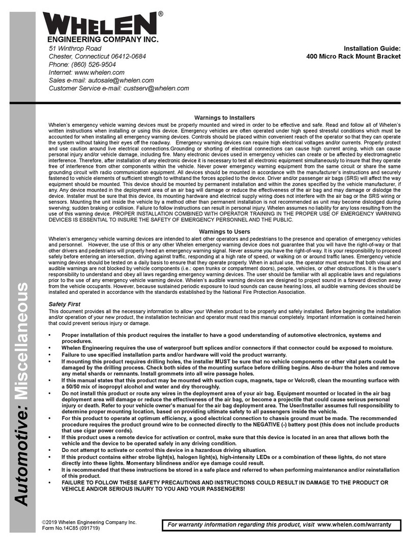 Whelen Engineering Company 400 Micro User manual