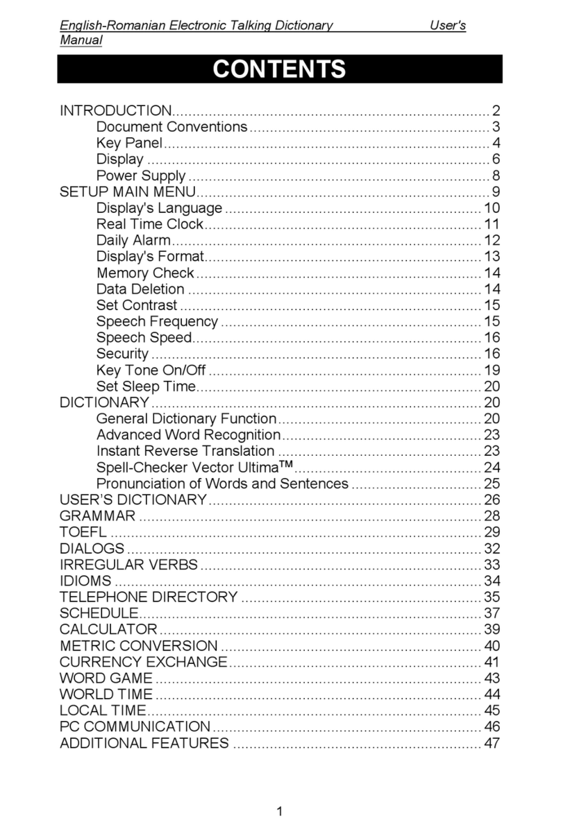 Ectaco Language Teacher ERm600T User manual