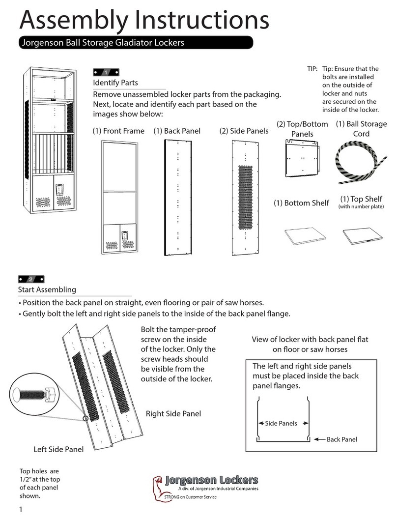 Jorgenson Lockers Gladiator Assembling instructions Jorgenson Lockers Gladiator Assembling instructions