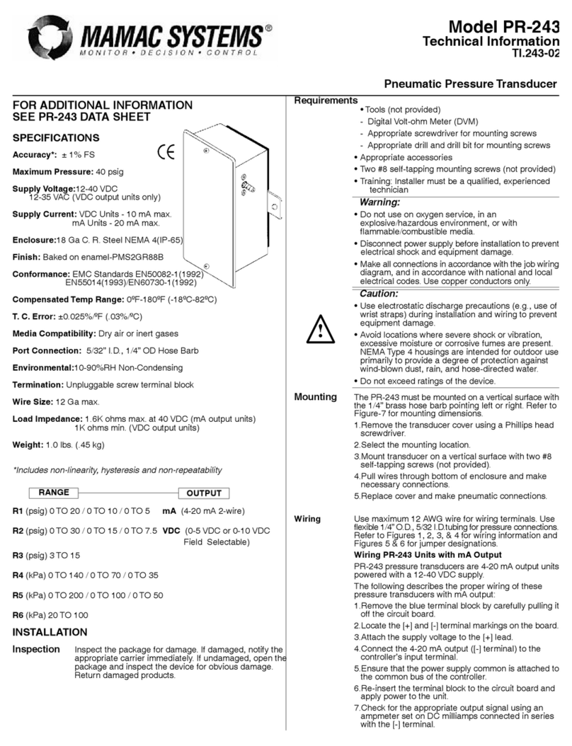 MAMAC SYSTEMS PR-243 technical information