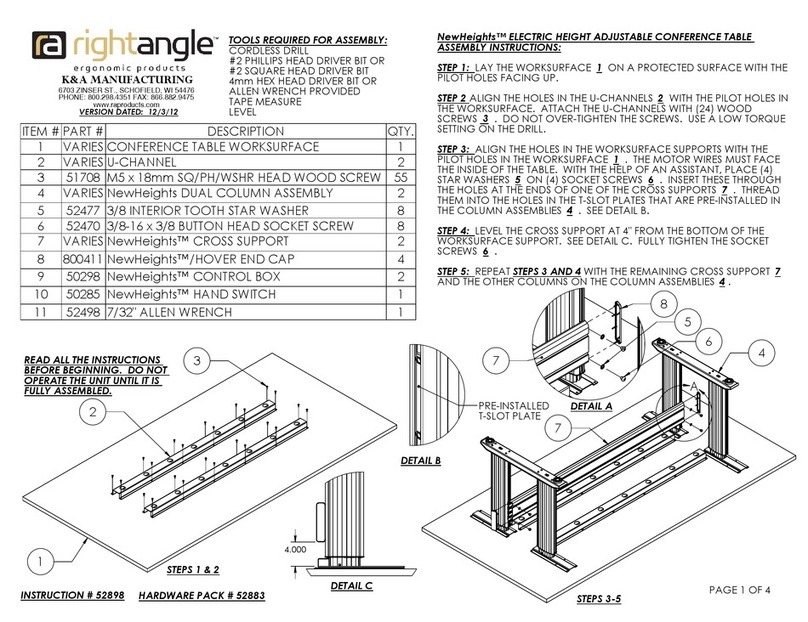 RIGHT ANGLE NewHeights Electric Height Adjustable Conference... User manual RIGHT ANGLE NewHeights Electric Height Adjustable Conference... User manual