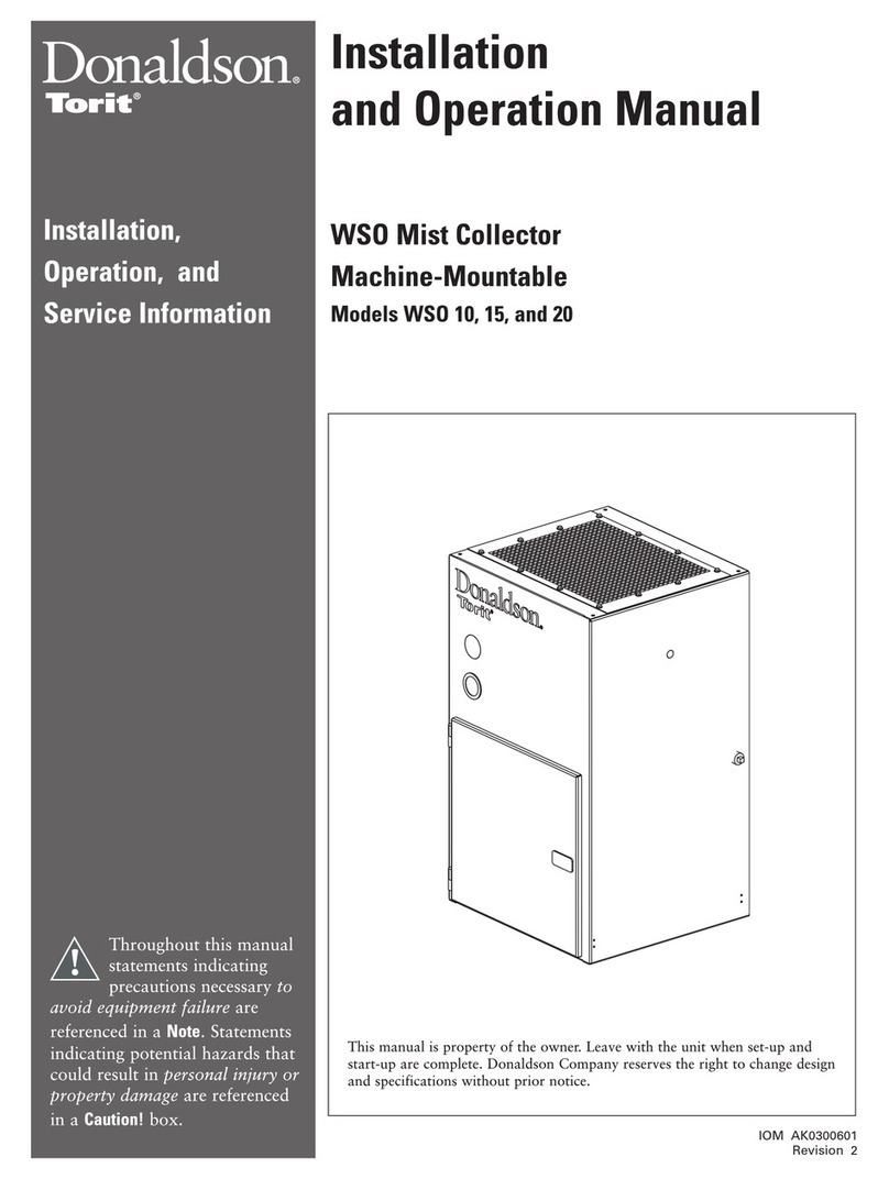 Donaldson Torit WSO 10 Installation and operation manual