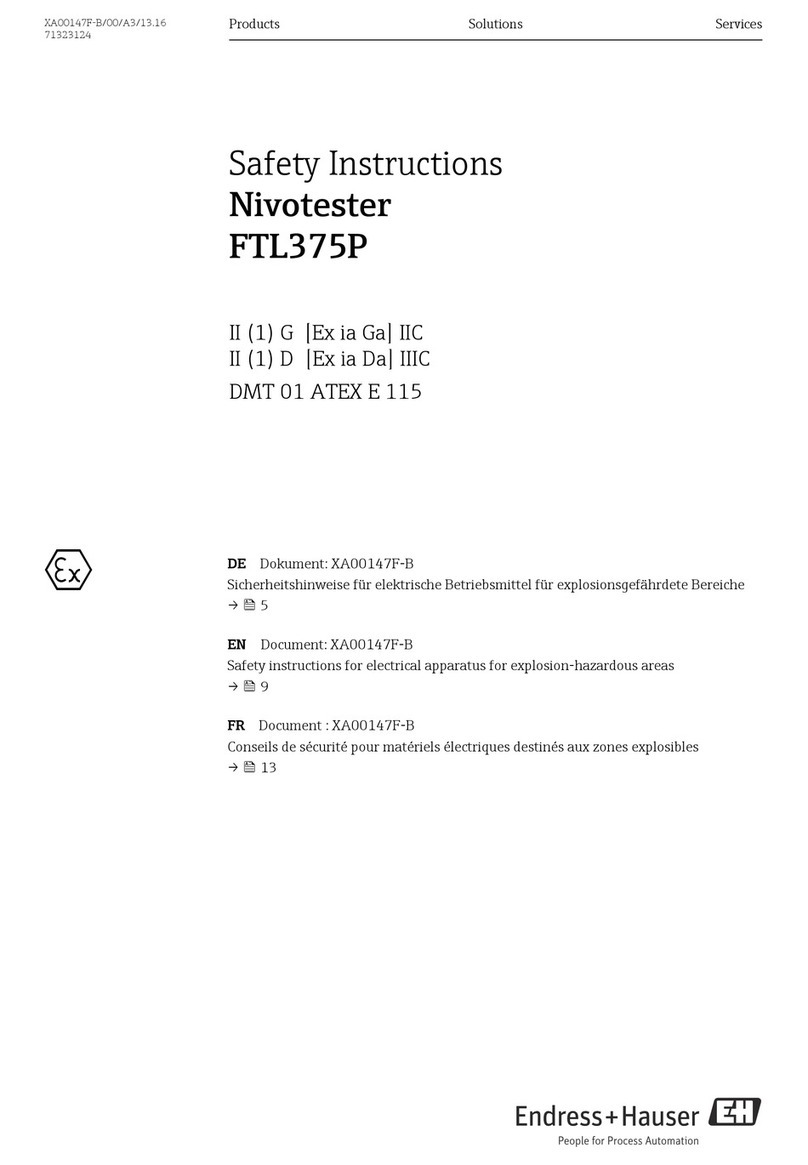 Endress+Hauser Nivotester FTL375P Safety instructions
