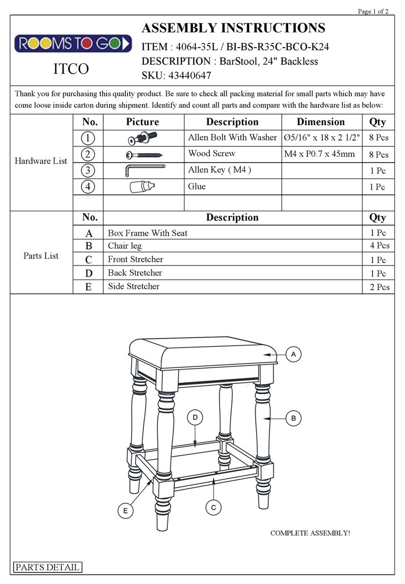 ROOMS TO GO 4064-35L Assembly instructions ROOMS TO GO 4064-35L Assembly instructions