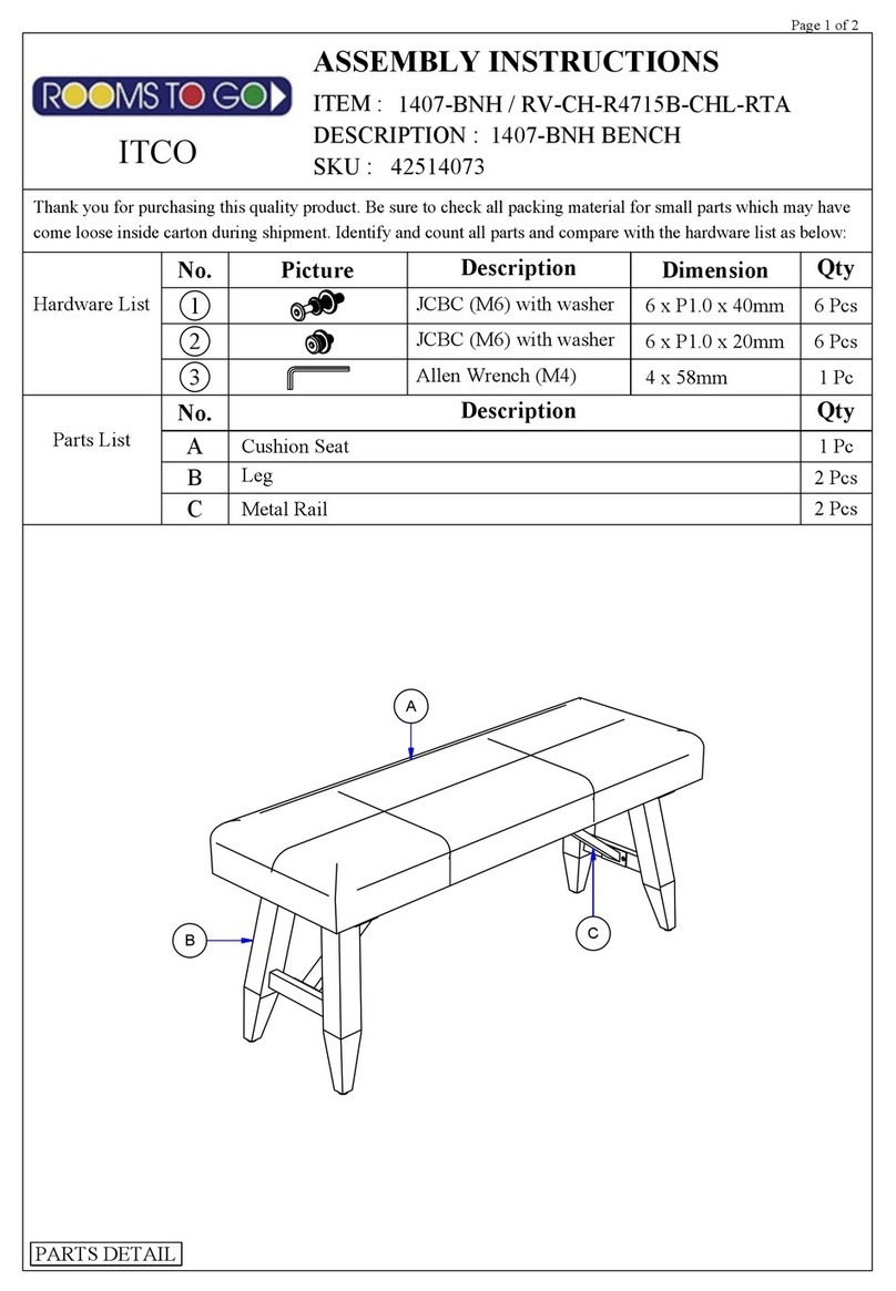 ROOMS TO GO 1407-BNH User manual