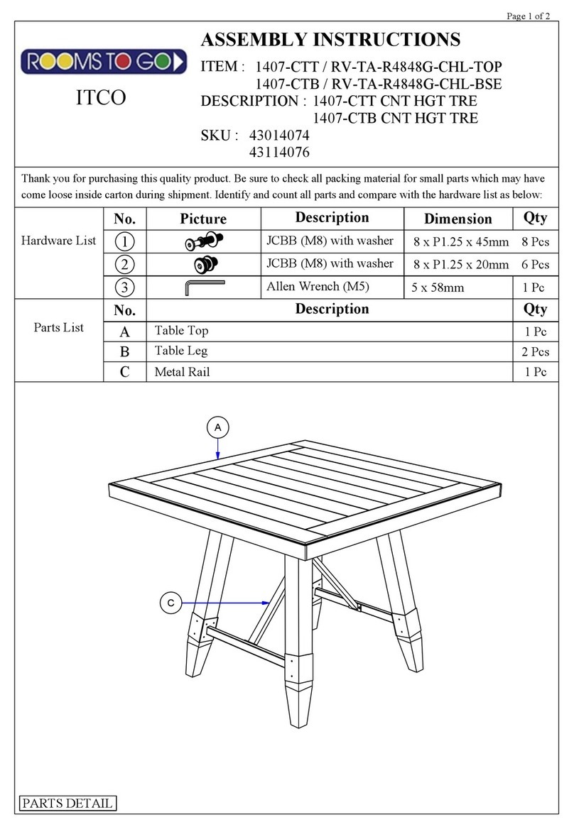 ROOMS TO GO 1407-CTT User manual ROOMS TO GO 1407-CTT User manual