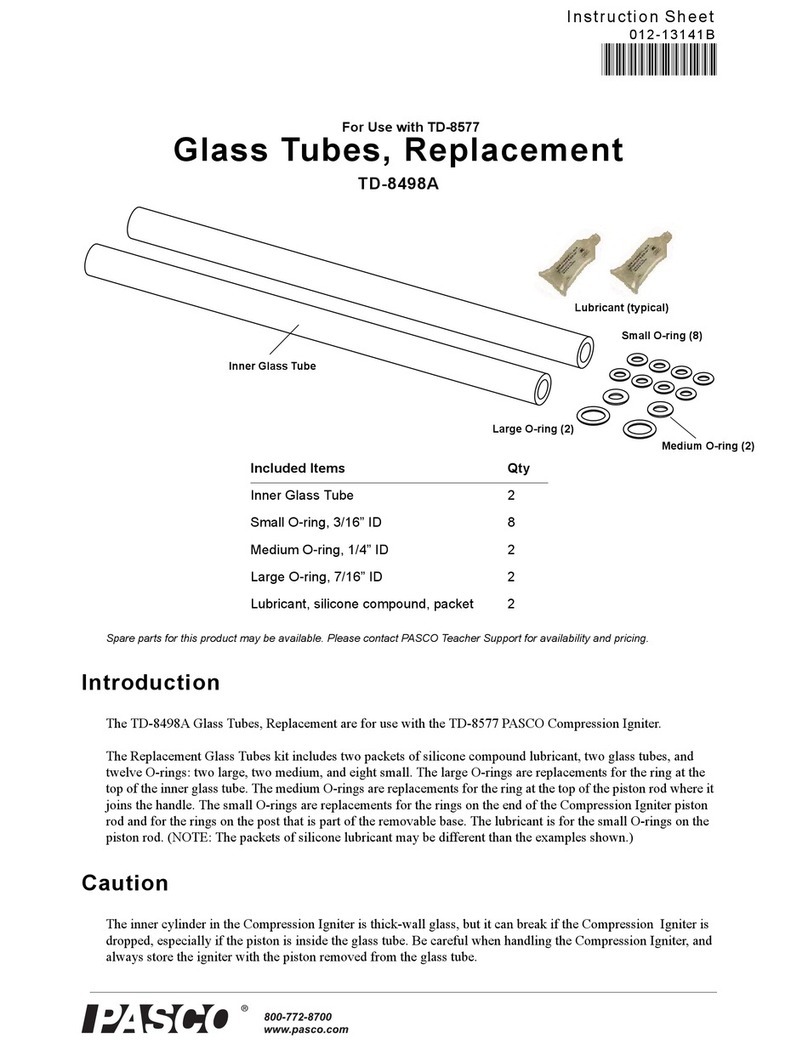 PASCO TD-8498A instruction sheet