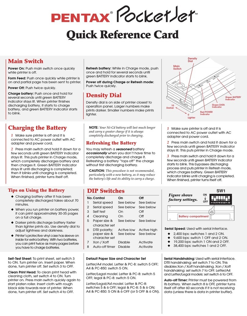 Pentax PocketJet Reference guide Pentax PocketJet Reference guide