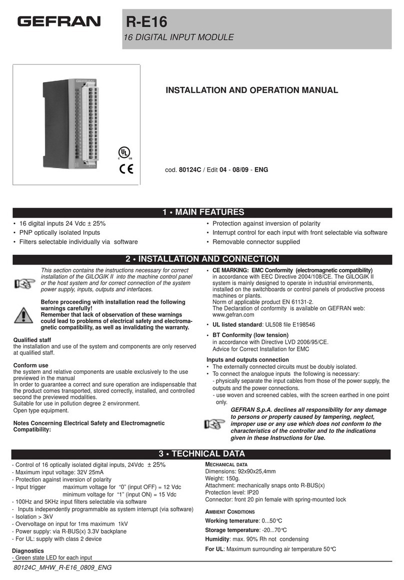 gefran R-E16 User manual gefran R-E16 User manual
