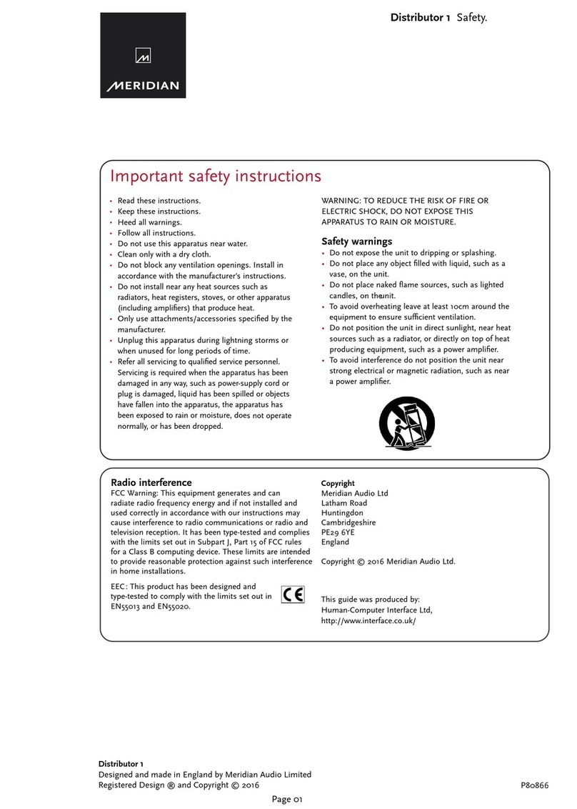 Meridian Distributor 1 quick start guide