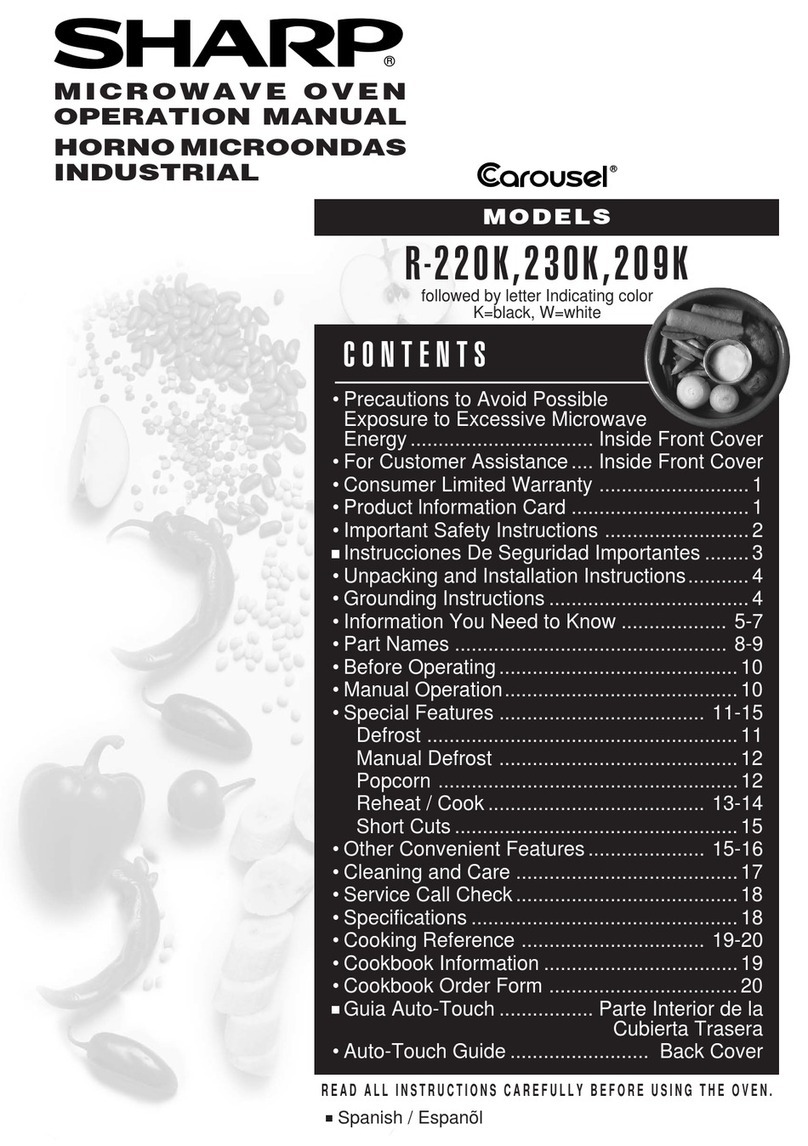 Sharp Carousel R-220K User manual