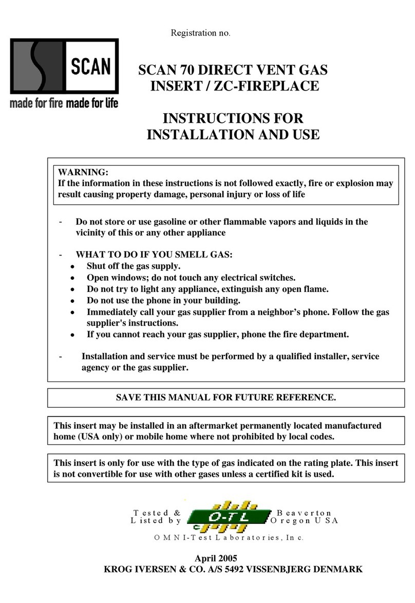 SCAN 70 gas insert / ZC-fireplace User manual