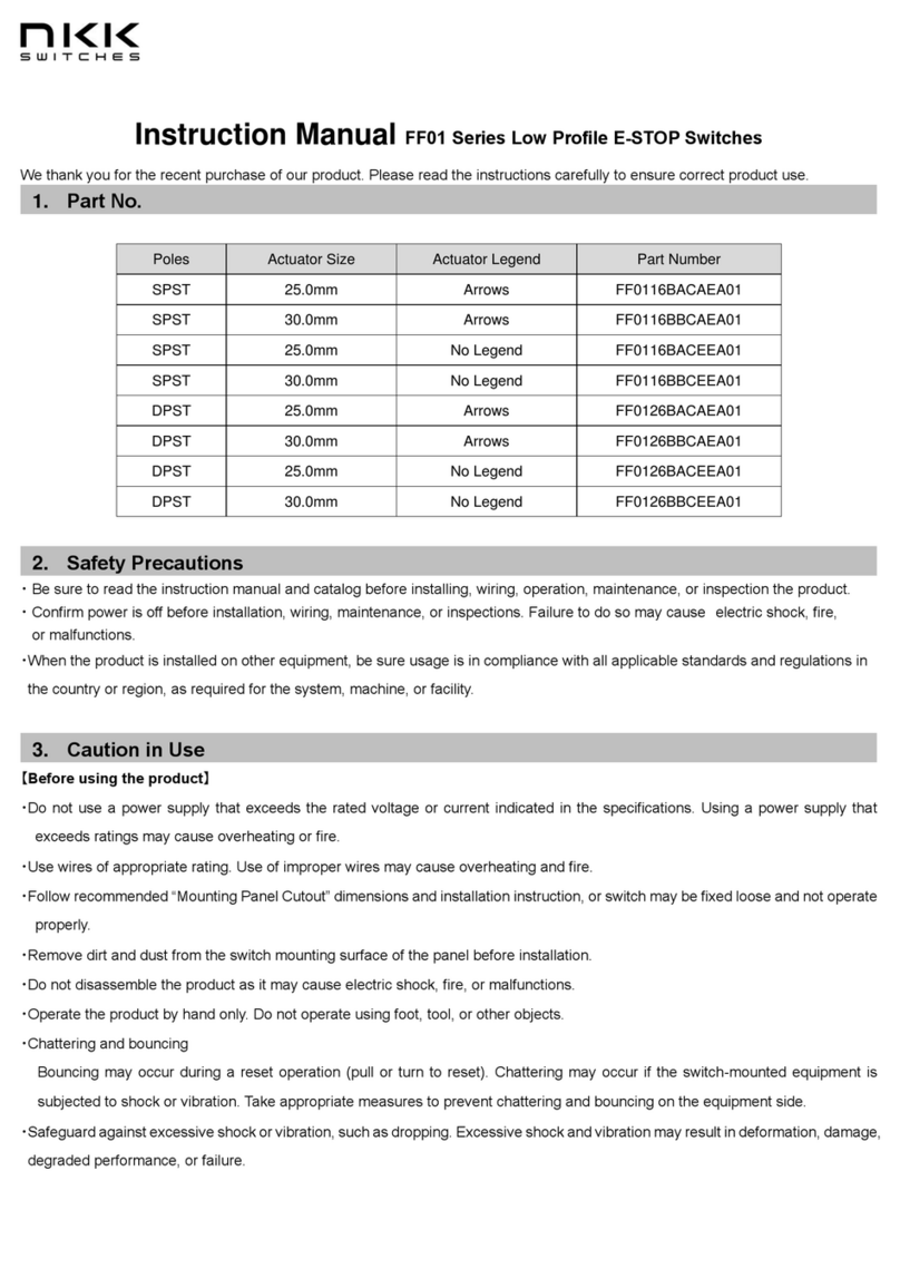 NKK SWITCHES FF01 Series User manual NKK SWITCHES FF01 Series User manual