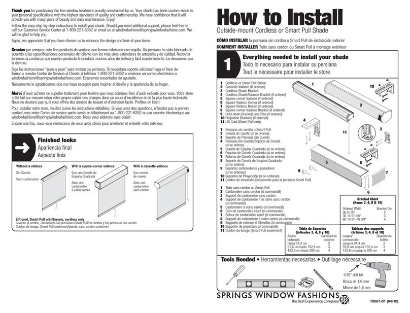 BEST EXPERIENCE Springs Window Fashions  Cordless Pull Shade Instruction sheet