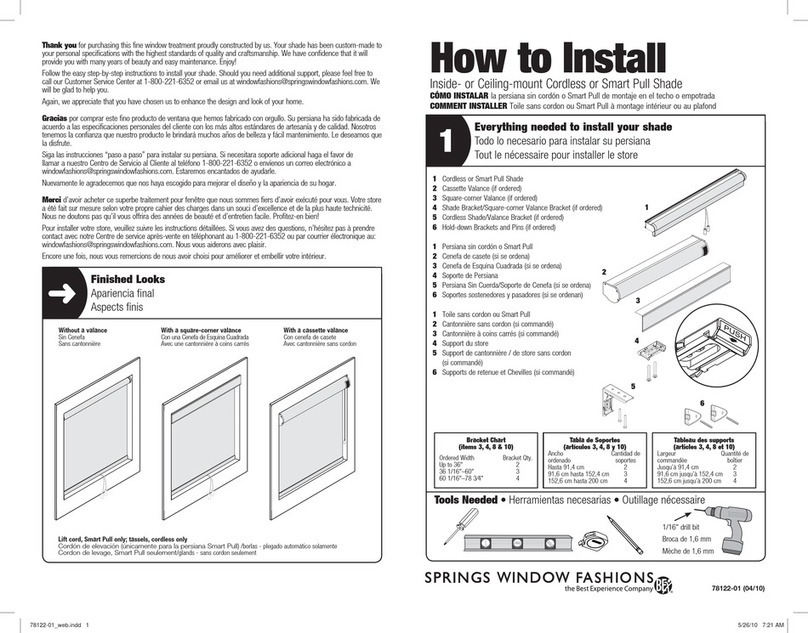 BEST EXPERIENCE Springs Window Fashions Smart Pull Shade Instruction sheet