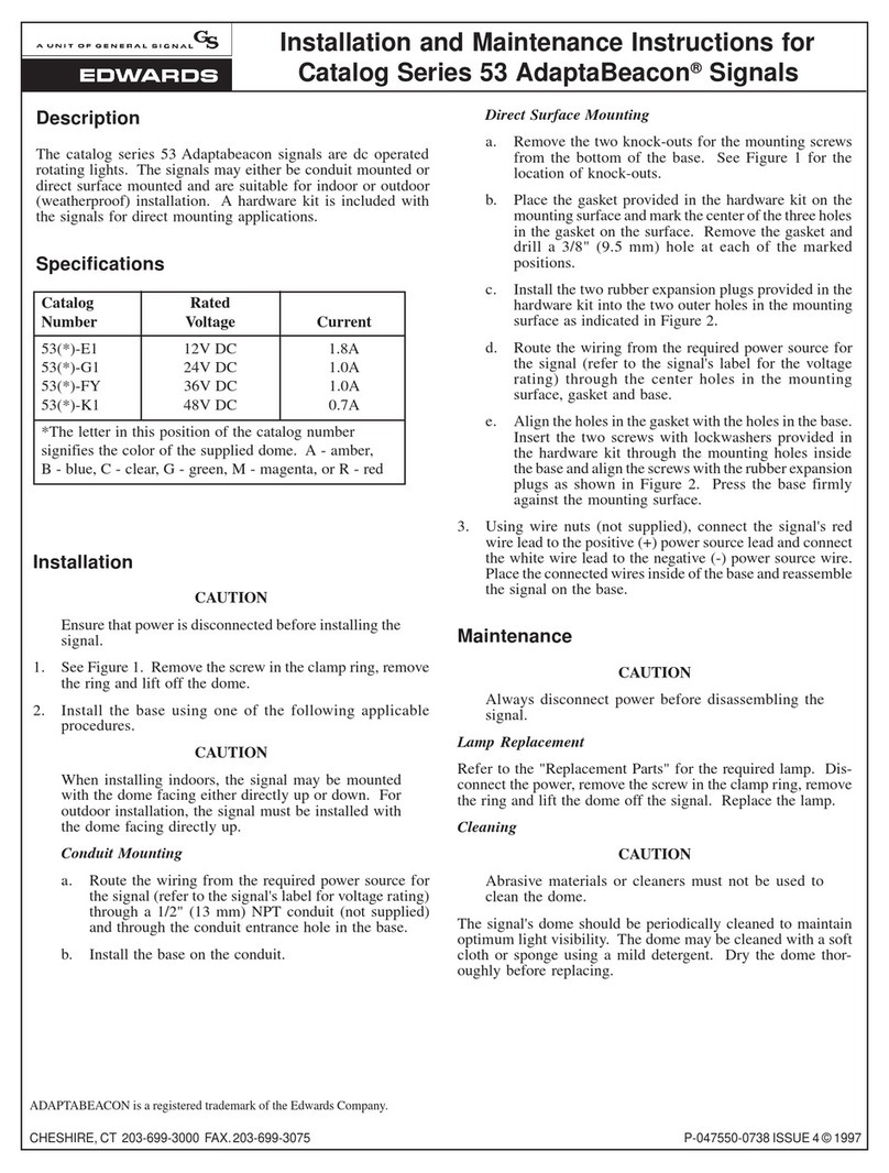 Edwards AdaptaBeacon 53 Series Installation and maintenance instructions