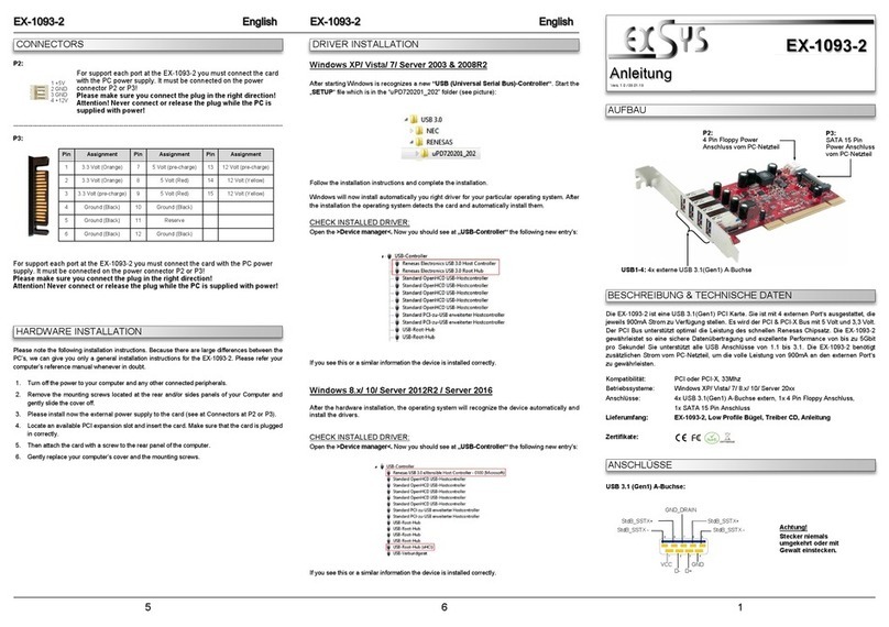 Exsys EX-1093-2 User manual Exsys EX-1093-2 User manual