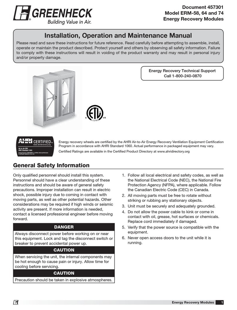 Greenheck ERM-58 Series Installation, operation and maintenance manual