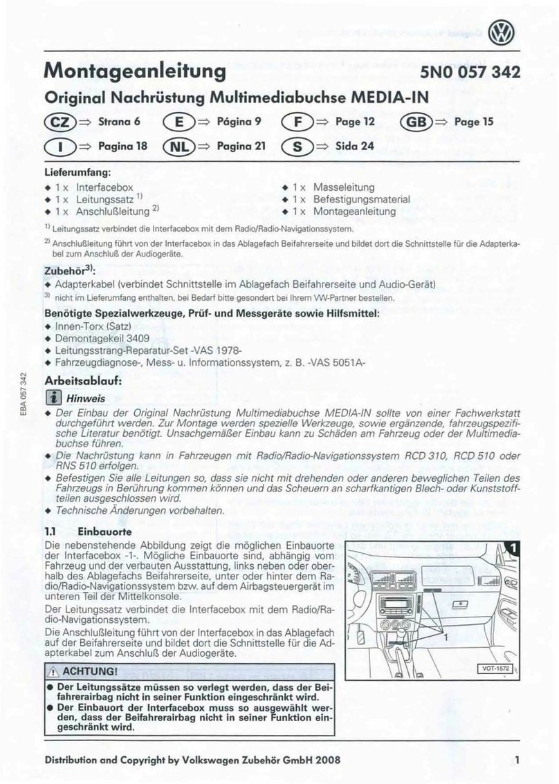 Volkswagen 5NO 057342 User manual Volkswagen 5NO 057342 User manual