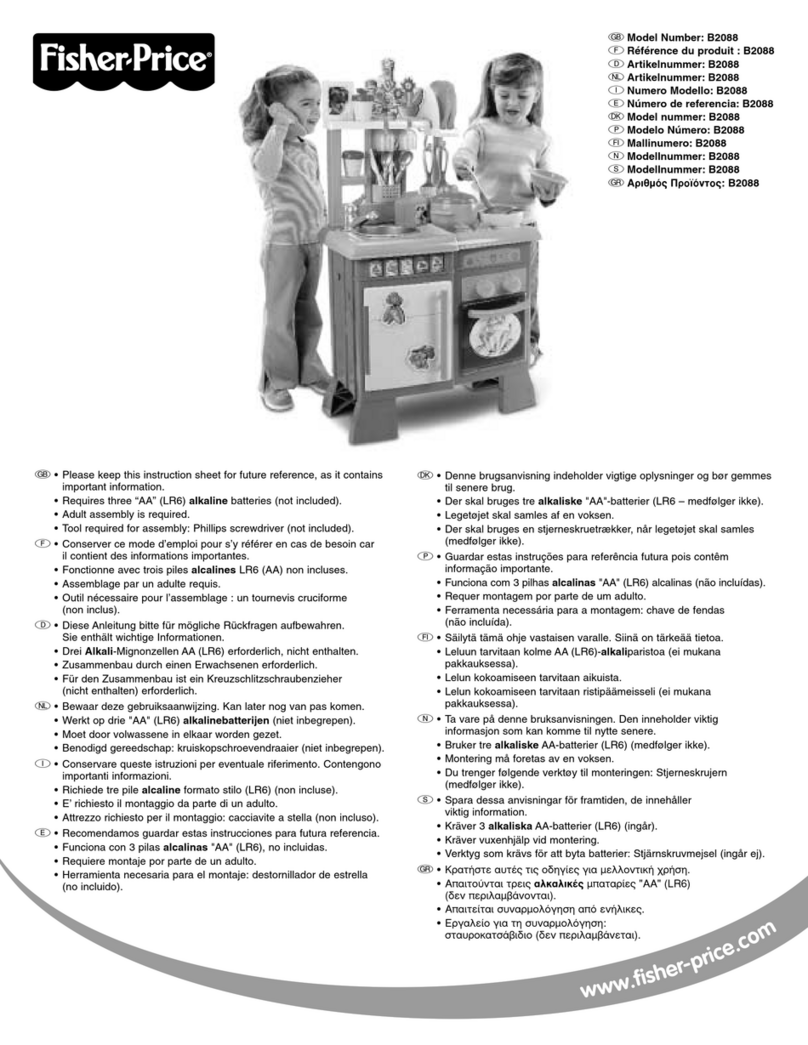 Fisher-Price B2088 instruction sheet