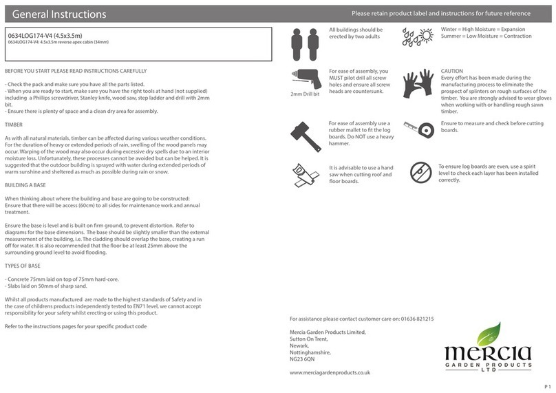 Mercia Garden Products 0634LOG174-V4 General instructions Mercia Garden Products 0634LOG174-V4 General instructions