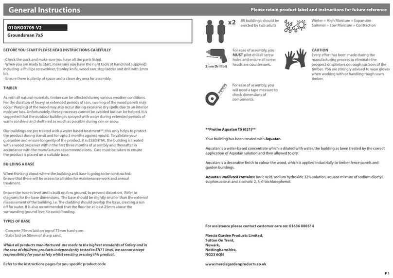 Mercia Garden Products 01GRO0705-V2 General instructions Mercia Garden Products 01GRO0705-V2 General instructions