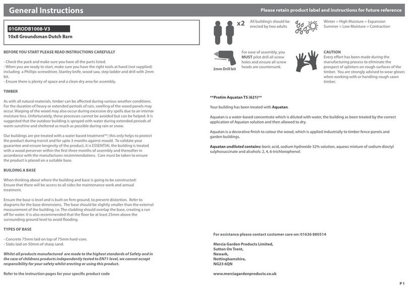Mercia Garden Products 01GRODB1008-V3 Instruction manual Mercia Garden Products 01GRODB1008-V3 Instruction manual