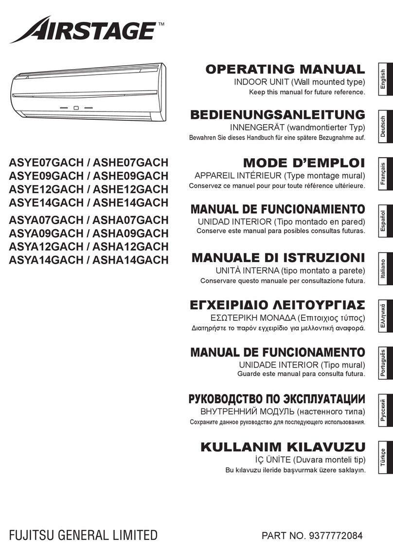 Fujitsu Airstage ASYE07GACH User manual