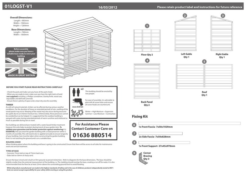 Mercia Garden Products 01LOGST-V1 General instructions