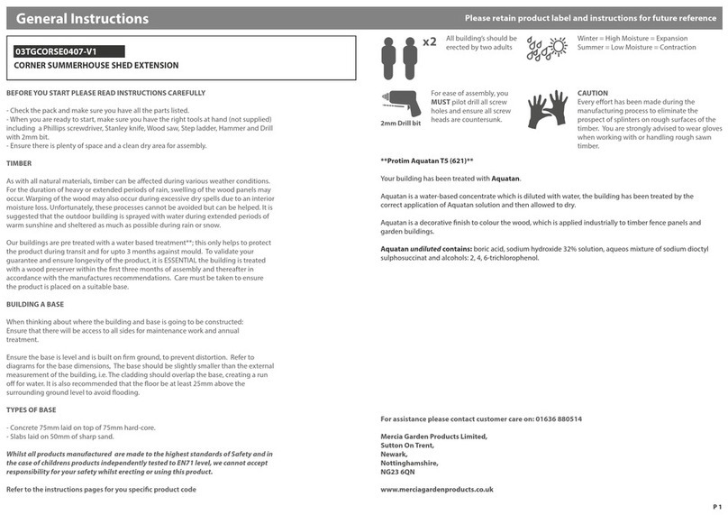 Mercia Garden Products 03TGCORSE0407-V1 General instructions