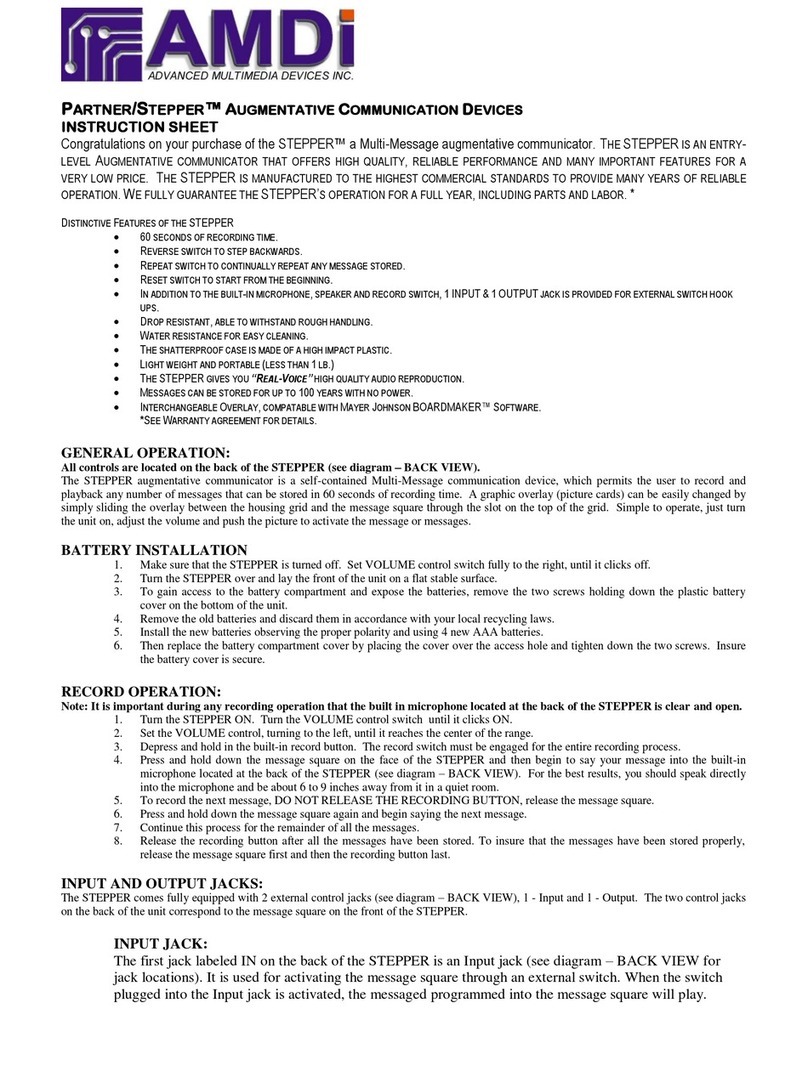 Amdi PARTNER/STEPPER instruction sheet