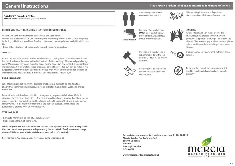 Mercia Garden Products 0644LOG186-V4 General instructions Mercia Garden Products 0644LOG186-V4 General instructions