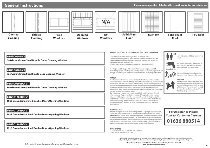Mercia Garden Products 01GRO1008DD-V1 Instruction manual