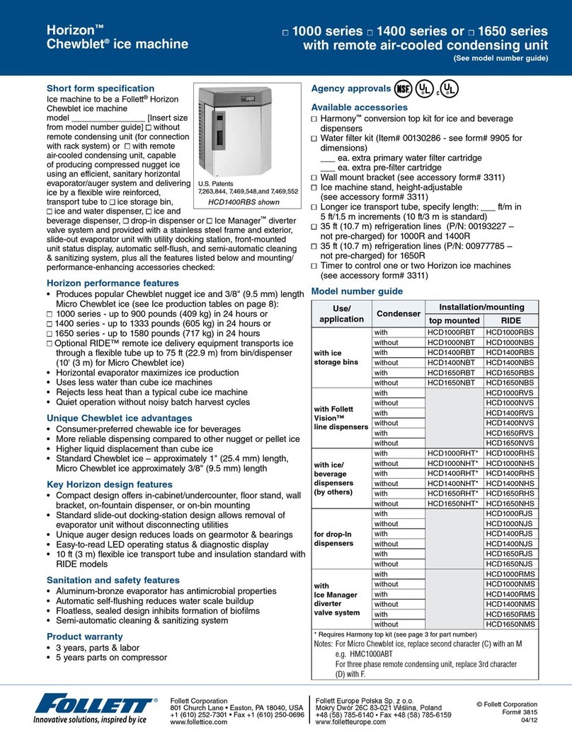 Follett HCD1000RBT manual