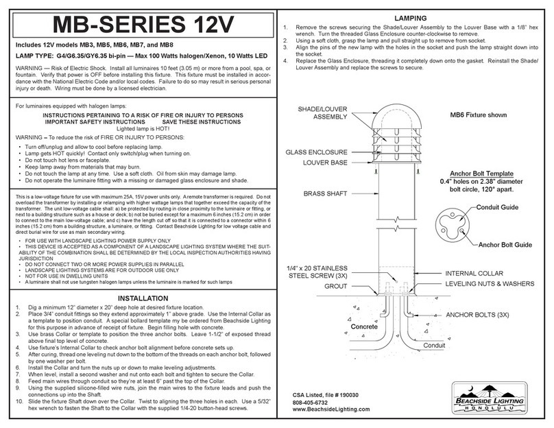 Beachside Lighting MB-SERIES quick start guide