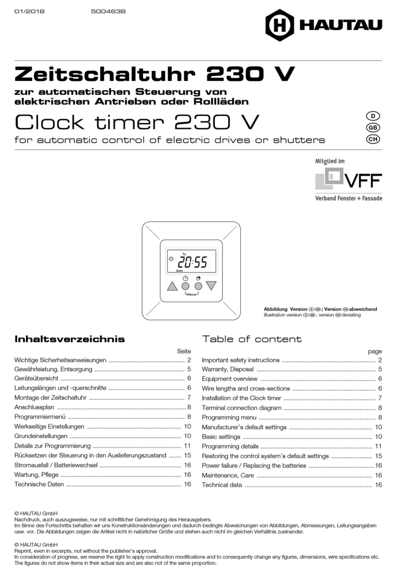 HAUTAU Clock timer 230 V User manual