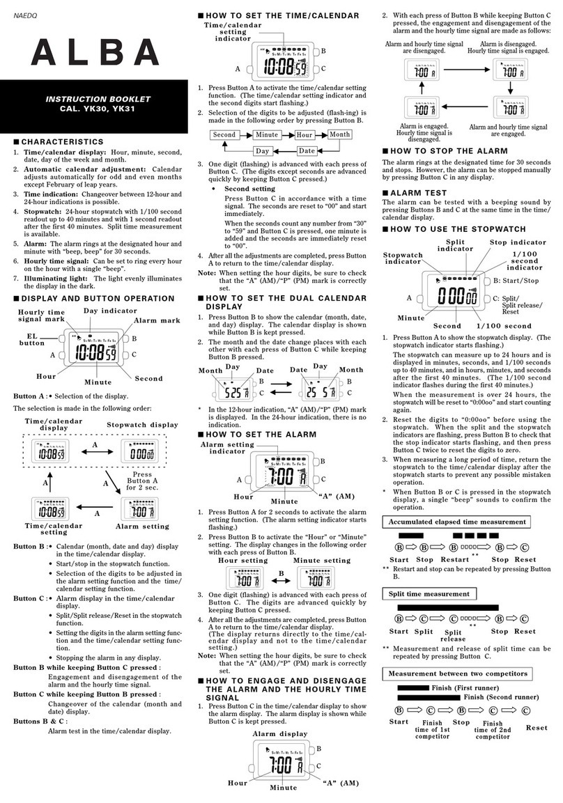 Alba YK30 Instruction booklet