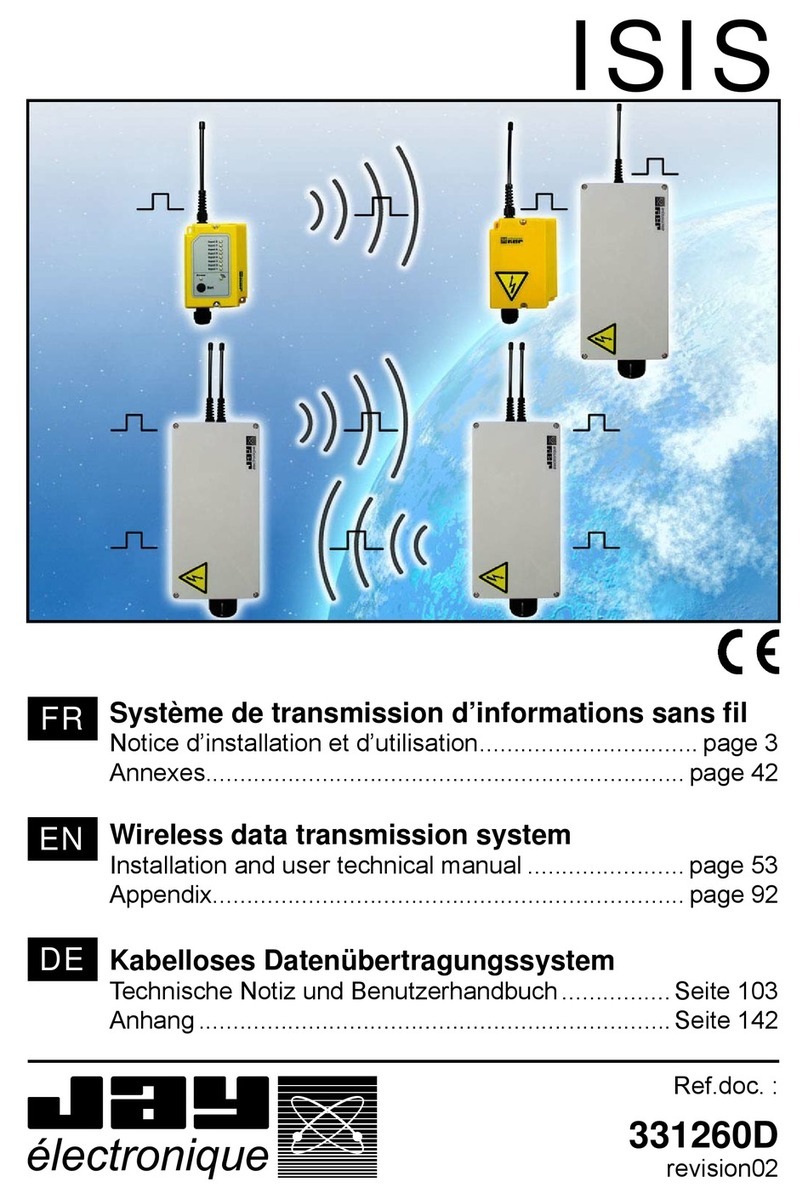 Jay electronique ISIS Series Installation and user technical manual
